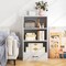Costway 4-Tier Bookcase 48'' Display Bookshelf Storage Organizer with Shelves & Drawer Grey/White/Natural